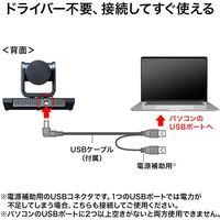 サンワサプライ WEBカメラ 3倍ズーム搭載 会議用カメラ オートフォーカス リモコン付き CMS-V50BK 1個（直送品）