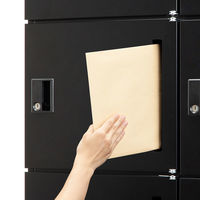 オカムラ スチール収納VILLAGE パーソナルロッカー 6人用 シリンダー錠 ブラック 本体（下置き） 幅800×奥行400×高さ1100mm 1 （取寄品）