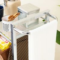 永井興産 NK-433 ガラスシェルフワゴン 3段 幅480×奥行265×高さ760mm ホワイト NK-433WH 1台（直送品）