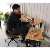 【軒先渡し】ヤマソロ Hide Out Works OSBデスク 幅900×奥行500×高さ730mm 82-675 1台（直送品）