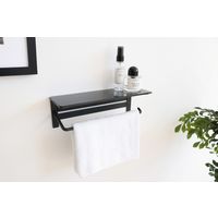 【軒先渡し】ヤマソロ Lasn タオル掛けハンガー 幅300×奥行100×高さ98mm ブラック 41-042 1台（直送品）