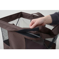YAMAZEN 【荷物置き】メッシュバスケット M 折りたたみ ブラウン HTB-M(BR) 1個