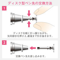 タッチペン交換用ペン先 ディスクタイプ 12個入り P-TIPD02/12 エレコム 1個
