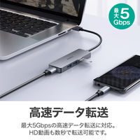 USBハブ （USB HUB） Type-A対応/Type-A×4ポート/Unity Slim series CB-H36-GY AUKEY