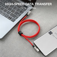 USBケーブル 1m Type-C[オス]-[オス]Type-C Impulse PD 90°1セット（2本）AUKEY