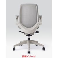 【設置込】イトーキ ノートチェア ローバック ランバーサポート無 アジャスタブル肘付 ホワイトベース サンドイエロー 1脚（直送品）