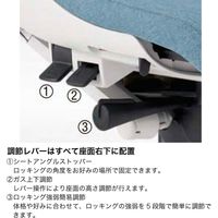 【組立設置込】イトーキ アクトチェア EXハイバック 布張 ランバー付 可動肘 樹脂脚 ウレタンキャスター ハンガー付 灰×ネイビーブルー 1脚（直送品）