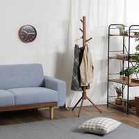 不二貿易 超極太ポールハンガー LOG 幅510×奥行440×高さ1510mm ブラウン　 10786 1本（直送品）