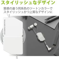 マイク付きイヤホン φ3.5mm ピンジャック カナル型 9.2mmドライバー採用 ホワイト EHP-FR10CMWH エレコム 1個