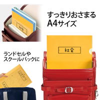 プラス ファイル 年組氏名 スクール クリアホルダー A4 オレンジ 79734 1セット（100枚：10枚×10）