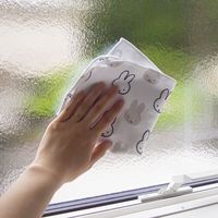 WH顔だけミッフィー マイクロファイバー ふきん 抗菌 防臭 30×30cm ホワイト 1パック（3枚入） 1個 オカトー