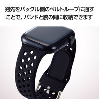 アップルウォッチバンド(49/45/44/42) シリコン 耐衝撃 軽量 ブラック AW-45BDSCNBK エレコム 1個（直送品）