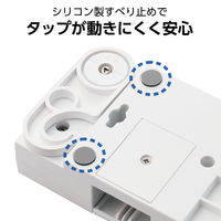 電源タップ 延長コード 2m 2P 6個口 片手で抜けるレバー付 ホワイト T-KF07-2620WH エレコム 1個（直送品）
