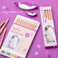 トンボ鉛筆 缶入色鉛筆 ハローネイチャー コウテイペンギン CB-KHNEP0312C 1個（12色入）