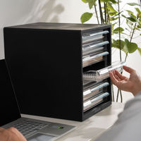 JEJアステージ ファイレックスレターケース M7 7段 ブラック 1セット（1個×5）