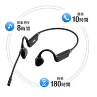 サンワサプライ Bluetooth骨伝導ヘッドセット MM-BTSH69BK 1個（直送品）
