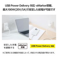 タイプCケーブル (USB-C to C) PD対応 100W 1.5m 白 MPA-CC1G15WH エレコム 1個（直送品）