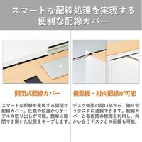 【組立設置込】プラス US-W 片袖机 ウォルナット×ホワイト UR-117WDL-3 LW/W4 1台（直送品）