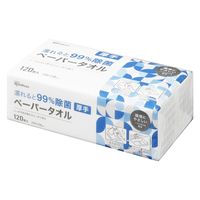 アイリスオーヤマ ペーパータオル 中判 ティッシュ シングル 濡れると99％除菌できるペーパータオル 厚手 JPT-120 1セット（120枚入×30袋）