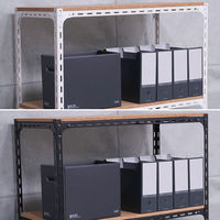 【軒先渡し】北島 アングル棚 スチールラック 2段 幅620×奥行320×高さ450mm  ブラック 1台（直送品）