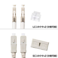 サンワサプライ メガネ型光ファイバケーブル（マルチ50μm、LC×2-SC×2、3m） HKB-LCSC5-03N 1本（直送品）