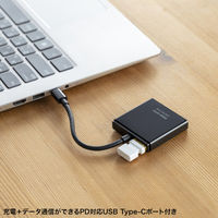 サンワサプライ USB Type-C ハブ(3ポート) USB-3TCP9BK 1個（直送品）