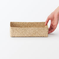 無印良品 シーグラス 網代編み 整理かご 長方形 中 約幅15×奥行25×高さ7cm 良品計画