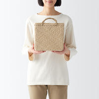 無印良品 シーグラス 網代編み 持ち手付きかご 小 約幅25×奥行12.5×高さ24cm 良品計画