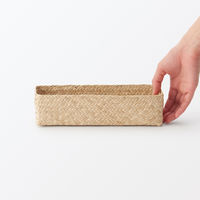 無印良品 シーグラス 網代編み 整理かご 長方形 中 ハーフ 約幅7.5×奥行25×高さ7cm 良品計画