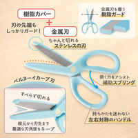 プラス 幼児用はさみ フィットカットカーブ トット 右手用 ブルー 青 34588 1個