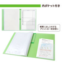 プラス 年組氏名クリアーファイル 20ポケット A4タテ グリーン 84865 1冊