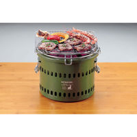 パール金属 ポータブル 水冷七輪 オリーブ UG-0090 1個