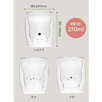 uca（ユーシーエー）耐熱アニマルグラス ネコ 270ml 1個 シービージャパン