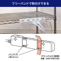 延長コード 電源タップ 2m 2P式 4個口 耐雷サージ 個別スイッチ付き ブレーカー付 白 WLK-42B（W） ELPA 1個
