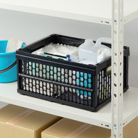 「現場のチカラ」 折りたたみメッシュコンテナ 30L BK 1セット（8個）  オリジナル