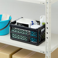 「現場のチカラ」 折りたたみメッシュコンテナ 10L BK 1セット（8個）  オリジナル