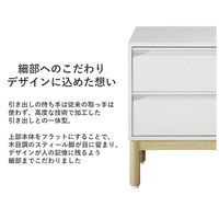 PREDONA（プレドナ）スチールシェルフ  引出し2段 下置き用  幅800×奥行400×高さ580mm ホワイト ラウンド脚　1台(2梱包)