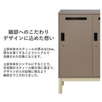 PREDONA(プレドナ)スチール パーソナルロッカー2人用(シリンダー錠)下置き用  幅800×奥行400×高さ970mm ホワイト ラウンド脚