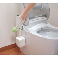 サンコー トイレブラシ ケース付 1個 水だけで汚れが落とせる 傷がつきにくい スリム グリーン びっくりフレッシュ BF-49