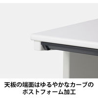 プラス スチールOAデスク フラットライン＋(プラス) 平机 引出付 ホワイト/ホワイト 幅1400×奥行800×高さ720ｍｍ 1台(2梱包)