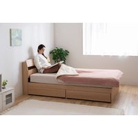 アイリスオーヤマ 収納ベッド ナチュラル セミダブル STBS-SD 1台（直送品）