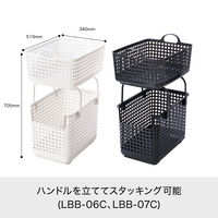 Like-it（ライクイット） スタッキングトップ バスケット ワイド 洗濯かご ホワイト スタッキング可能 1個