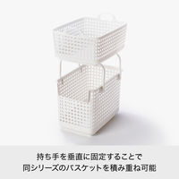 Like-it（ライクイット） スタッキングベース バスケット ワイド 洗濯かご 持ち手付き グレー スタッキング可能 1個