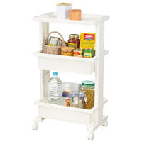 JEJアステージ リセスタイル テーブルワゴン3段プラス ホワイト 幅450×奥行300×高さ805mm 1台