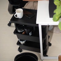 JEJアステージ リセスタイル テーブルワゴンミニ3段 ブラック 幅400×奥行250×高さ625mm 1台