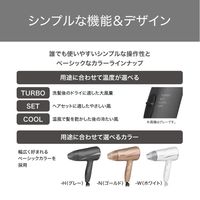 ヘアドライヤー プロテクトイオン 折りたたみ 軽量 大風量 切替スイッチ 静電気抑制 ゴールド TD360A-N テスコム 1個