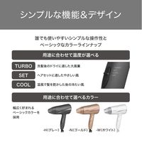 ヘアドライヤー プロテクトイオン 折りたたみ 軽量 大風量 切替スイッチ 静電気抑制 グレー TD360A-H テスコム 1個