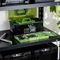 JEJアステージ オールインボックスダブルトレーDT-340X ブラックグリーン 1個