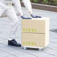 現場のチカラ ミニ連結平台車 ナイロンキャスター仕様 白 耐荷重100kg （約）幅28.5×奥行42×高さ8cm オリジナル