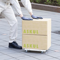 現場のチカラ ミニ連結平台車 エラストマーキャスター仕様 白 耐荷重100kg （約）幅28.5×奥行42×高さ8cm オリジナル